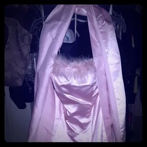 Pink Marilyn Monroe dress.  With feathers.